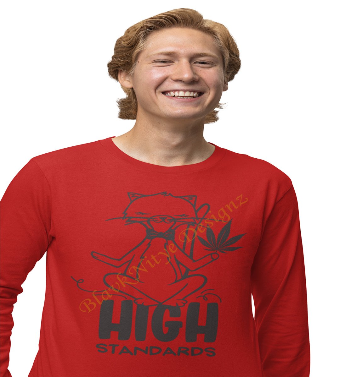 Funny Feline Smoking Marijuana (Weed) T-Shirt - BlavkNitye Designz