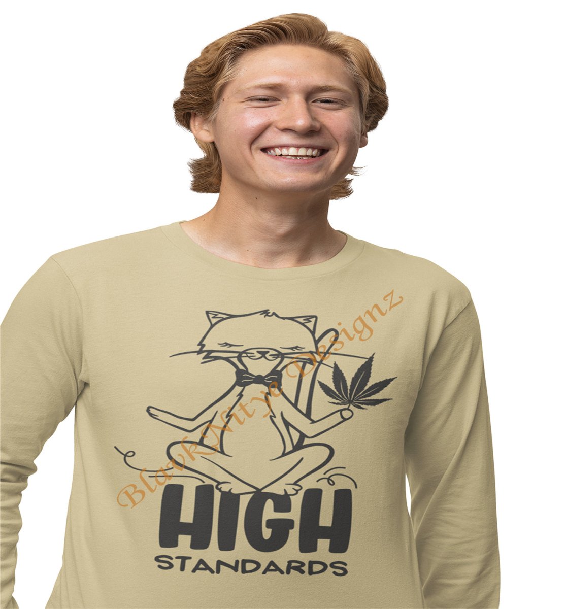 Funny Feline Smoking Marijuana (Weed) T-Shirt - BlavkNitye Designz