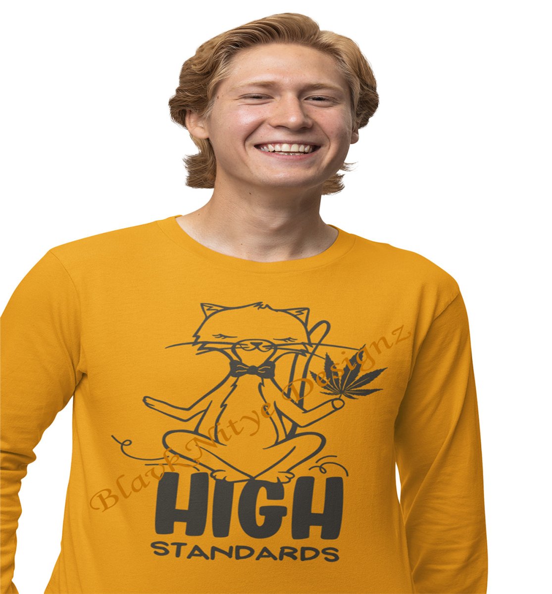 Funny Feline Smoking Marijuana (Weed) T-Shirt - BlavkNitye Designz