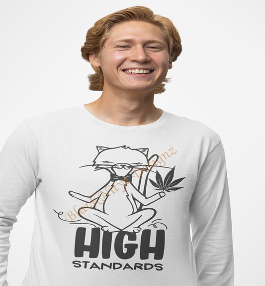 Funny Feline Smoking Marijuana (Weed) T-Shirt - BlavkNitye Designz