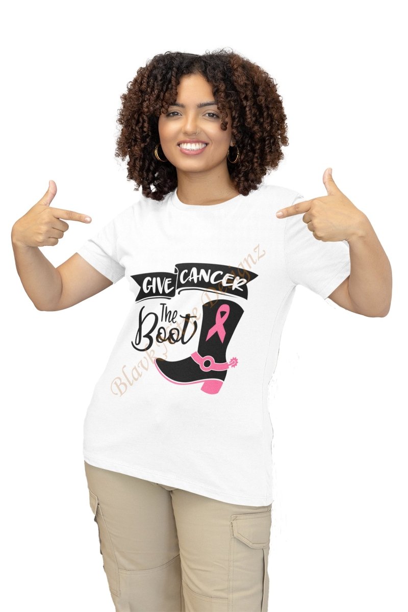 Give Cancer The Boot T-Shirt - BlavkNitye Designz