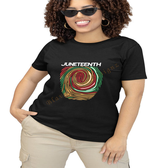 Juneteenth Fingerprint T-Shirt - BlavkNitye Designz